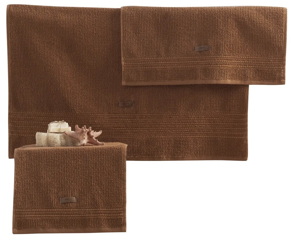 Set 3 asciugamani bagno cotone Wellness marrone