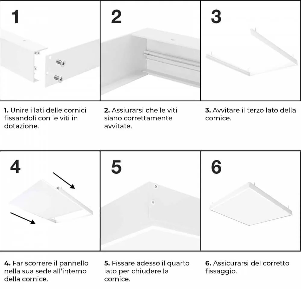 Plafoniera LED 60x60 40W IP40 110lm/W No Flickering da soffitto Colore  Bianco Caldo 2.700K