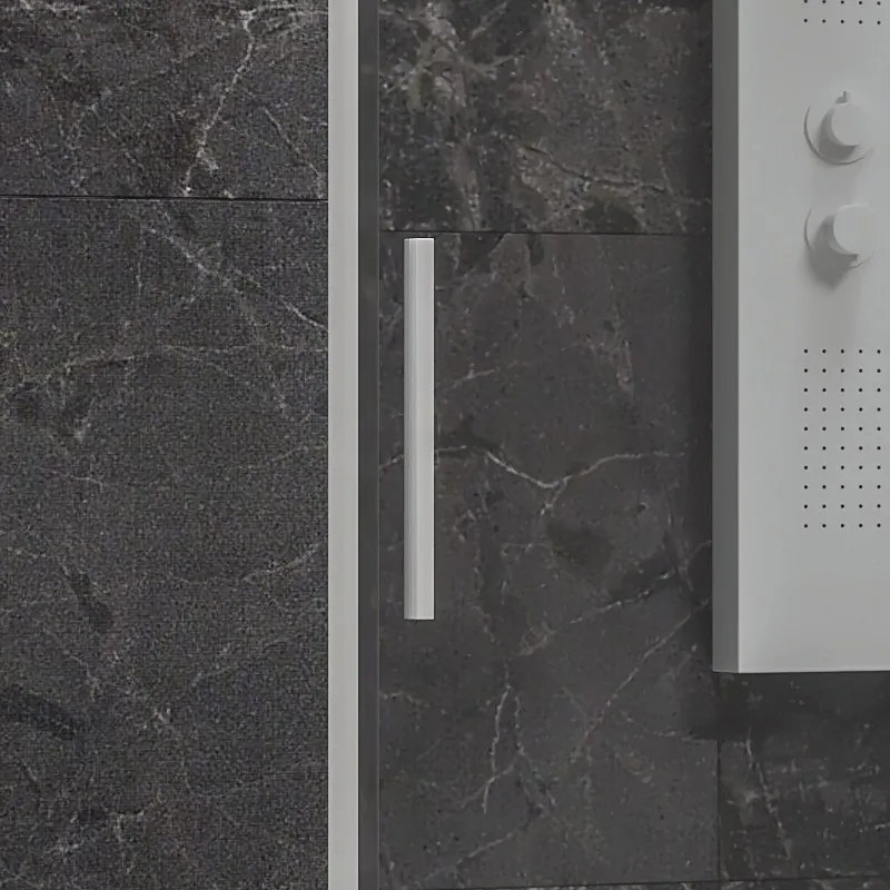 Kamalu - Porta doccia 140 cm colore bianco vetro 6 mm altezza 200h | KLA4000B