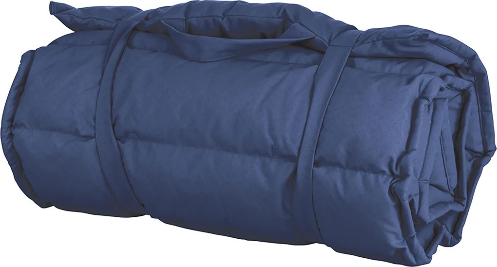 Cuscino Outdoor Imbottito Idrorepellente per Lettino da Esterno 60x180 cm in Poliestere e Policotone Blu...