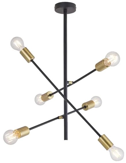 Rabalux 2104 - Lampadario a sospensione con supporto rigido LANNY 6xE27/15W/230V