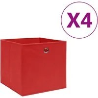 Contenitori 4 pz in Tessuto non Tessuto 28x28x28 cm Rosso cod mxl 51290