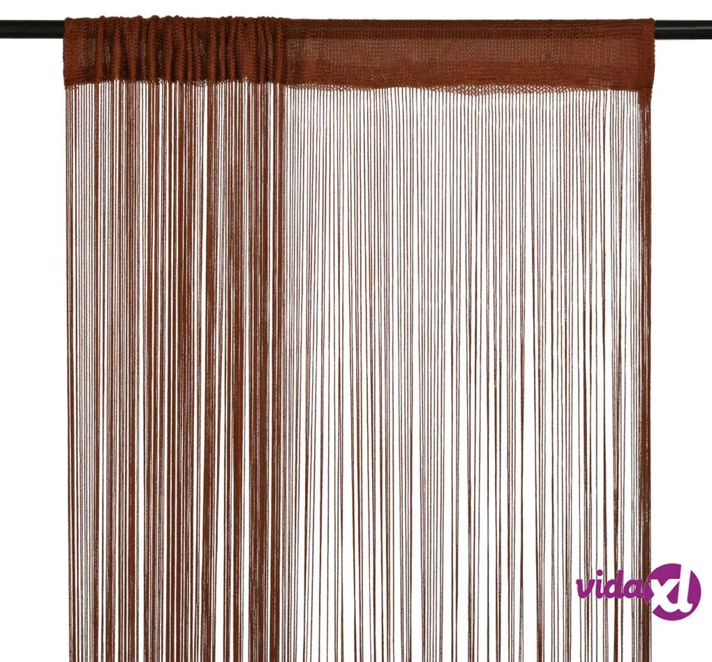 vidaXL 2 Pz Tende a Fili 140x250 cm Marroni