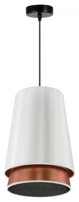 Duolla - Lampadario a sospensione con filo BELL SHINY 1xE27/15W/230V diametro 25 cm bianco/rame