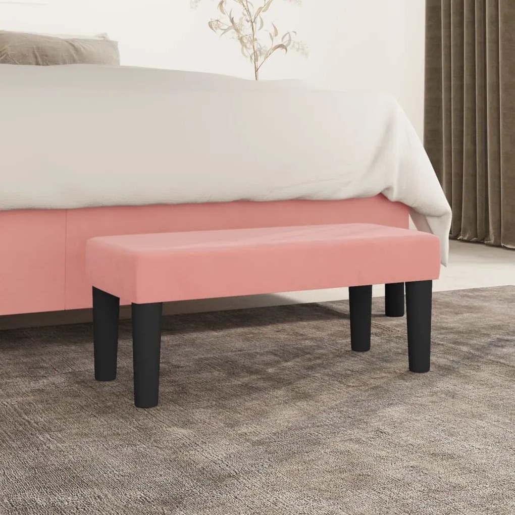 Panca Rosa 70x30x30 Cm İn Velluto /