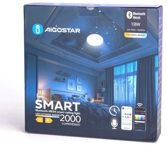 Aigostar - Plafoniera LED da bagno LED/18W/230V IP44 + telecomando
