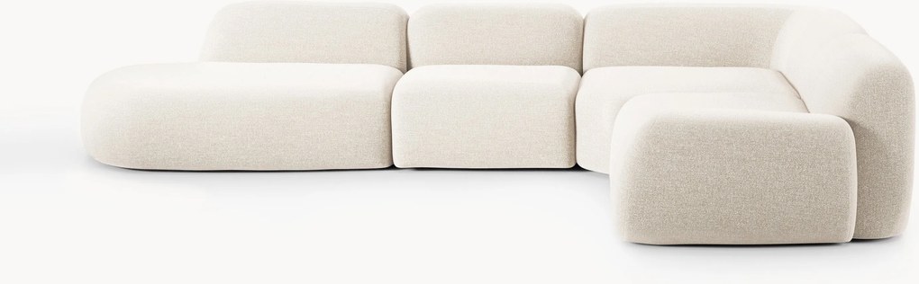 Divano angolare componibile XL in bouclé con chaise longue Wolke