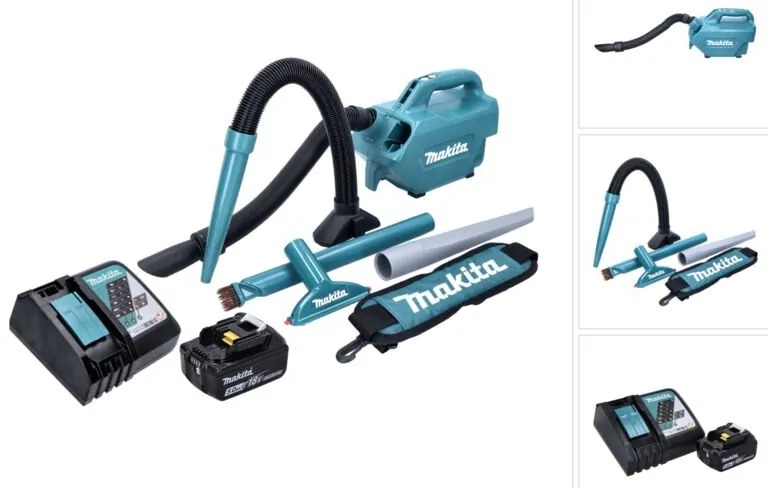Dcl 184 RT1 Aspiratore a batteria 18V - 54 mbar - 0,5 l + 1x Batteria 5,0 Ah + Caricabatterie - Makita