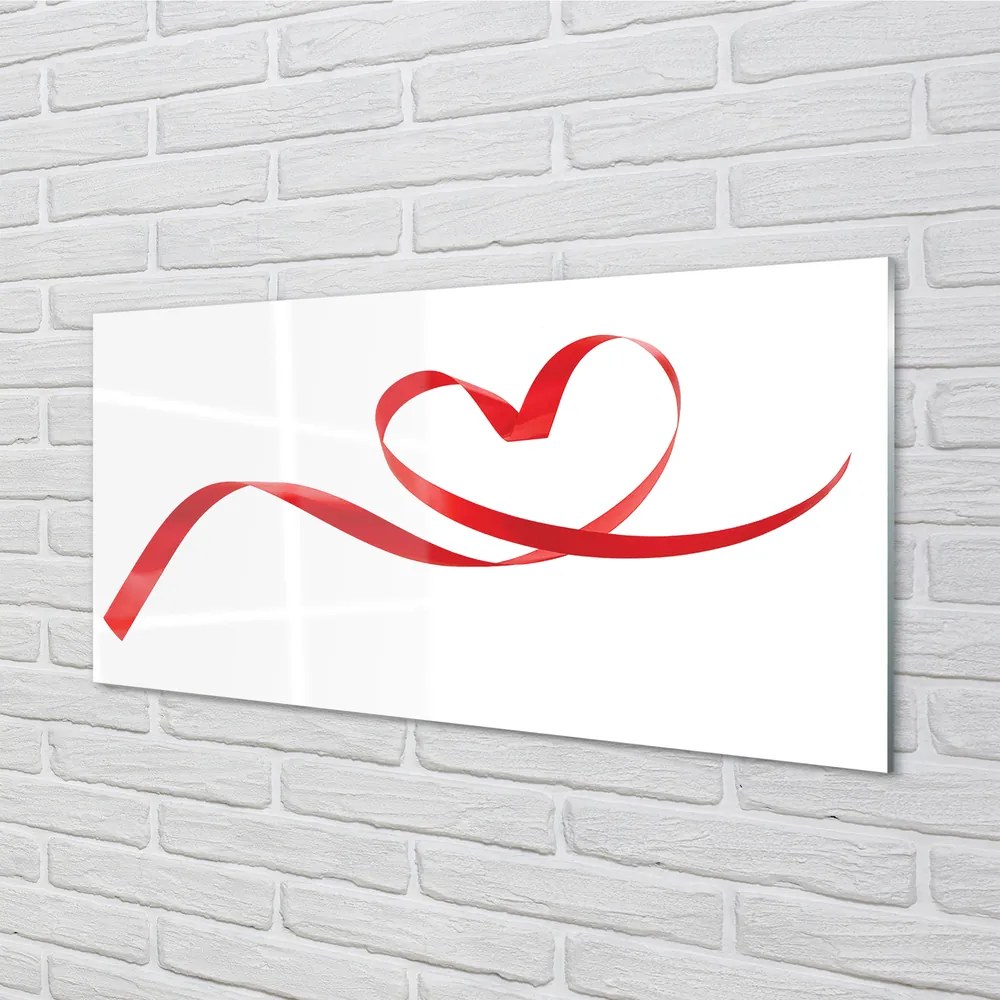 Quadro acrilico Cuore del nastro 125x50 cm