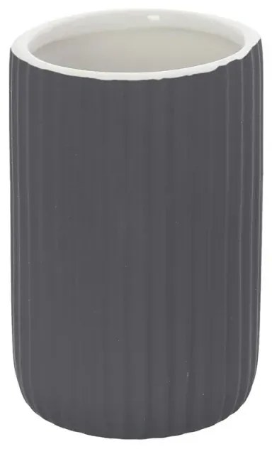 Portaspazzolini bagno dappoggio grigio in ceramica soft touch Spring