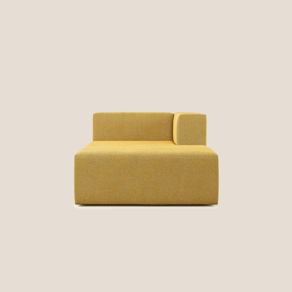 Nettuno modulo chaise longue in morbido tessuto bouclè T07 giallo