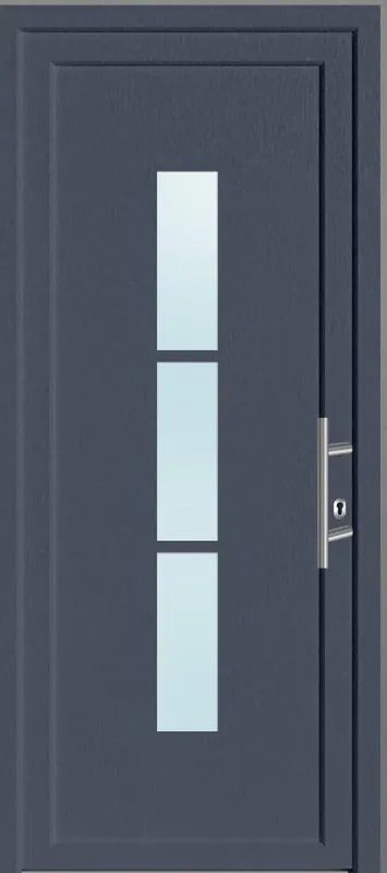 Portoncino d'ingresso in pvc 10012 L 86 x H 212 cm antracite apertura sinistra