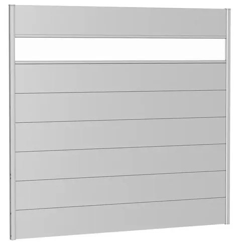 Frangivista con vetro in acciaio metallizzato alluminio BIOHORT L 194 x H 182 cm, spessore 44 mm