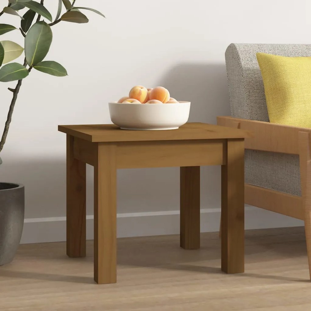 Tavolino Da Salotto Ambra 35x35x30 Cm Legno Massello Di Pino /
