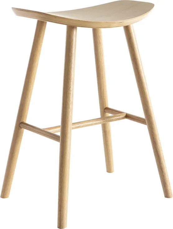 Sgabello da bar design in legno chiaro H65 cm DEMORY