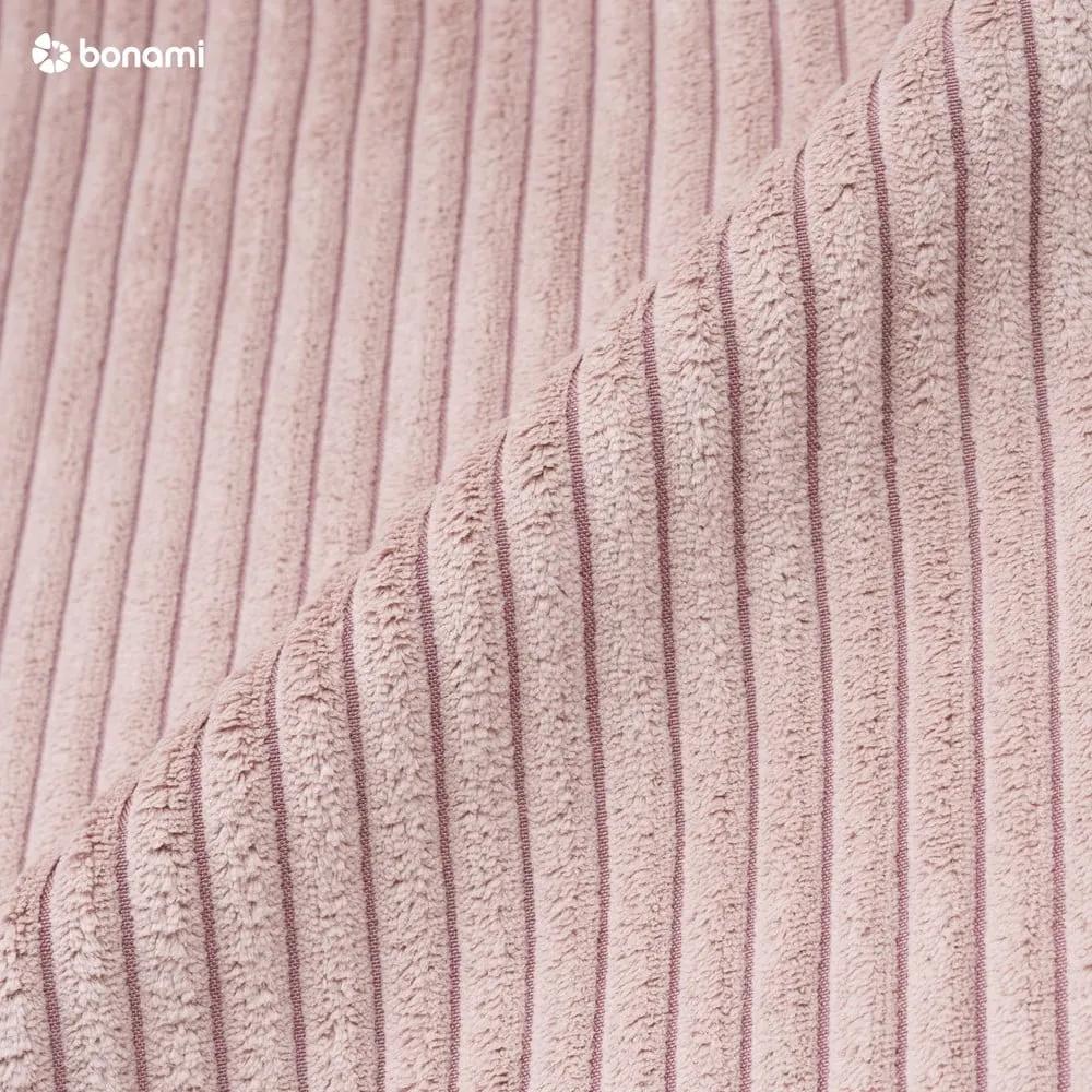 Divano letto in velluto a coste rosa chiaro 245 cm Nihad - Bobochic Paris