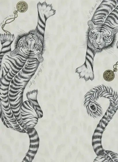 Clarke & Clarke Carta da parati Tigris - Monochrome
