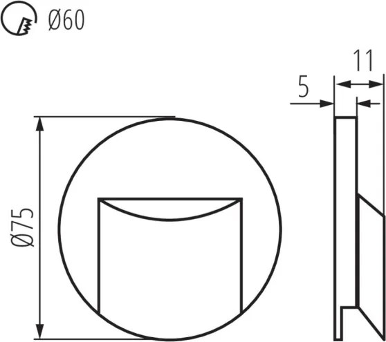 Kanlux 33322 - Lampada per scale ERINUS LED/0,8W/12V 3000K bianco