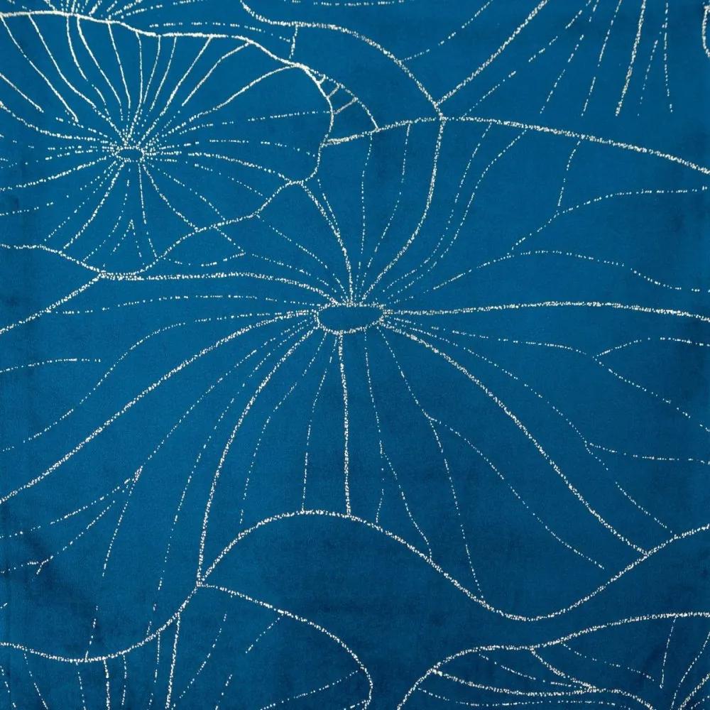 Tovaglia centrale in velluto blu con stampa floreale Larghezza: 35 cm | Lunghezza: 220 cm