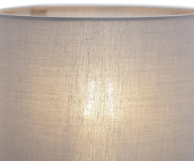 Applique moderna in acciaio con paralume in cotone grigio - Stacca