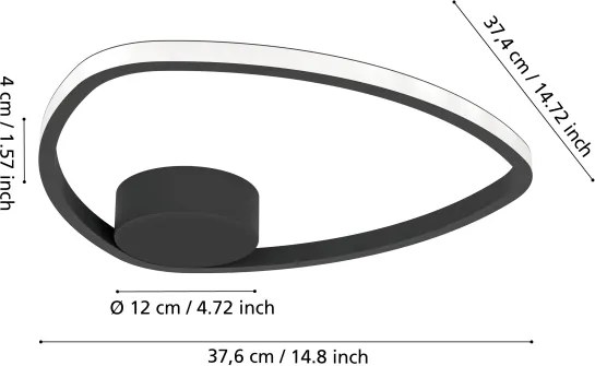 Eglo 902148 - Plafoniera a LED MOSCHELLA LED/9,7W/230V nero