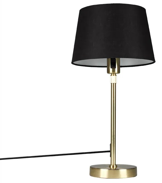 Lampada da tavolo oro/ottone paralume nero regolabile 25cm - PARTE