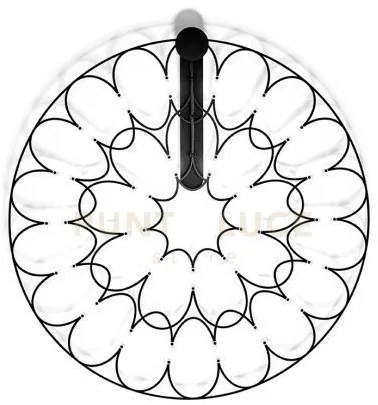 Lafra applique a parete media nera 2700k 2150lm 27w d.70cm