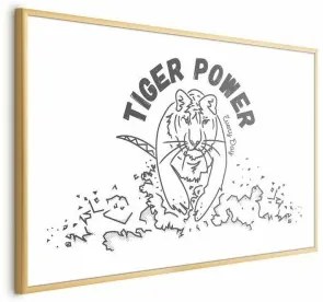 Poster - Tiger Power Cornice d'oro 60x40