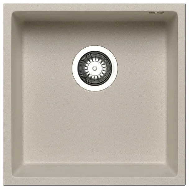 Lavello integrato 1 vasca in granito beige PYRAMIS Tetragon L 40 x L 40 cm