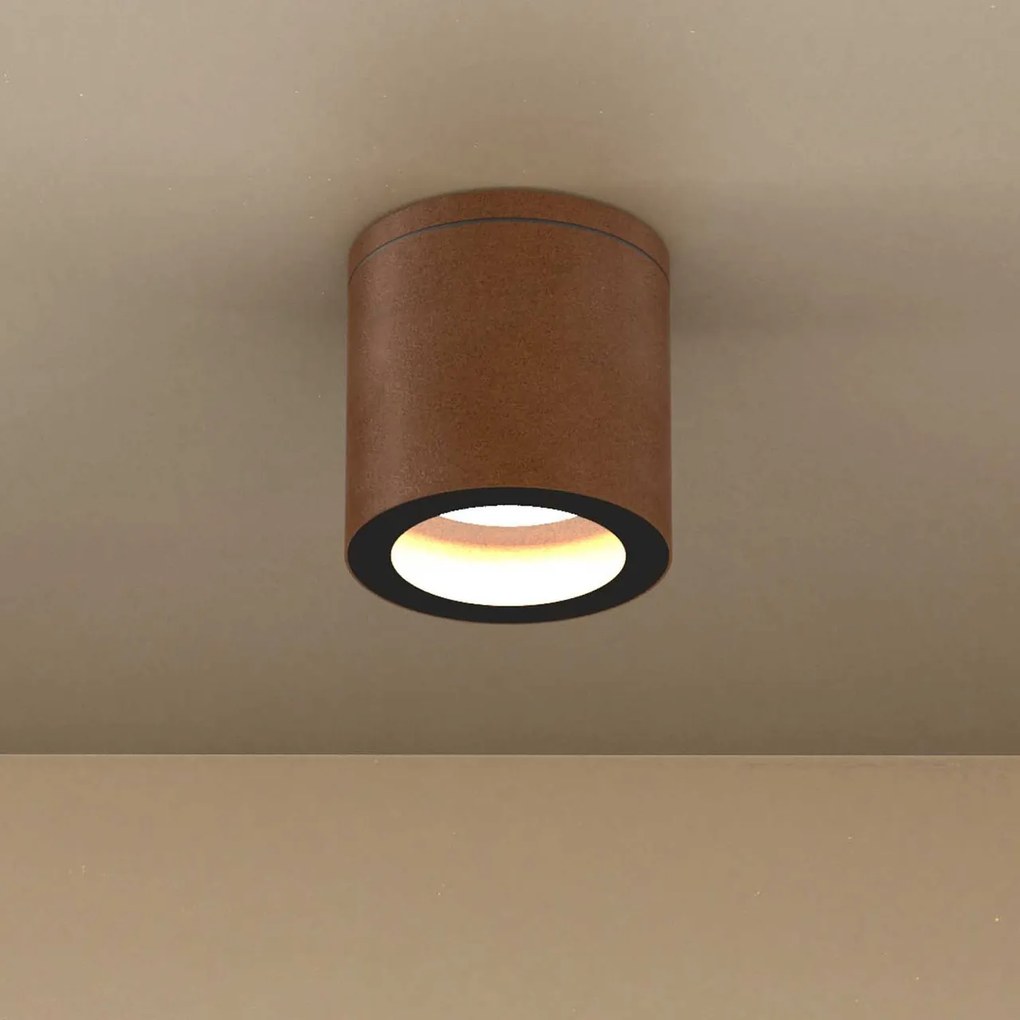 Applique da soffitto IP54 GU10 in Alluminio e Vetro - Corten