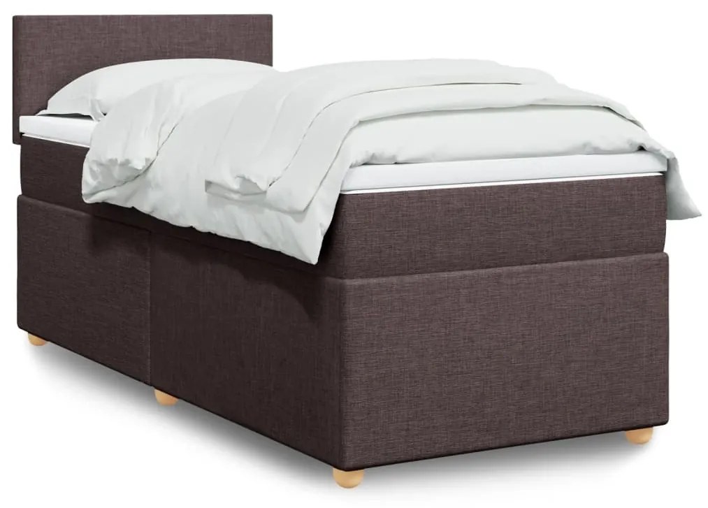 Giroletto A Molle Con Materasso Marrone Scuro 90x190cm Tessuto /