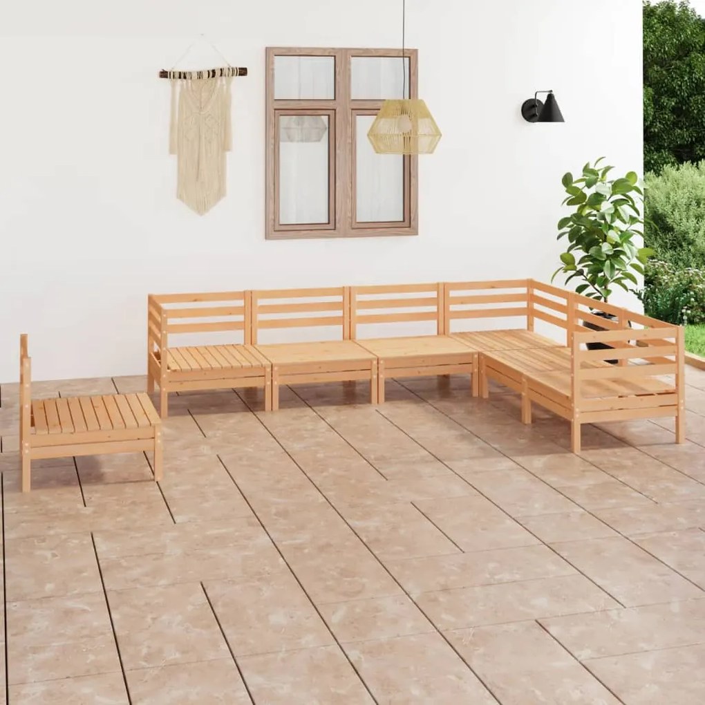 Set Salotto da Giardino 7 pz in Legno Massello di Pino