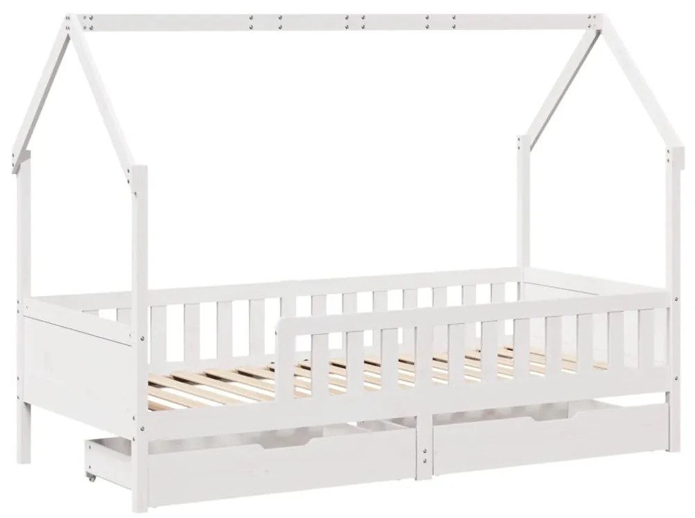 Giroletto per bambini con cassetti 90x190cm legno massello pino