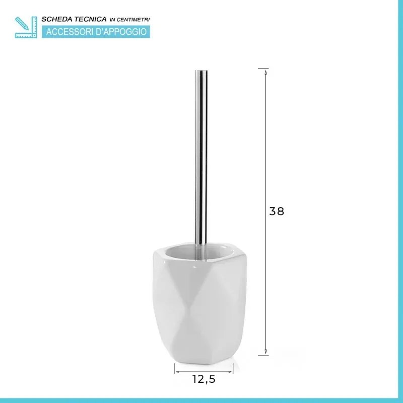 Portascopino bagno dappoggio bianco Gedy serie Dalia in ceramica
