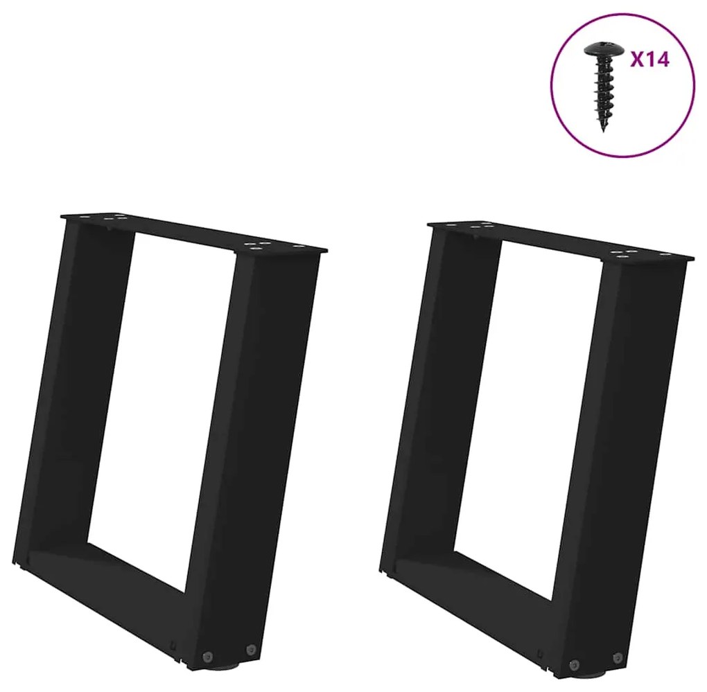 Gambe Tavolino Caffè A U 2 Pz Nero 50x(42-43) Cm İn Acciaio /