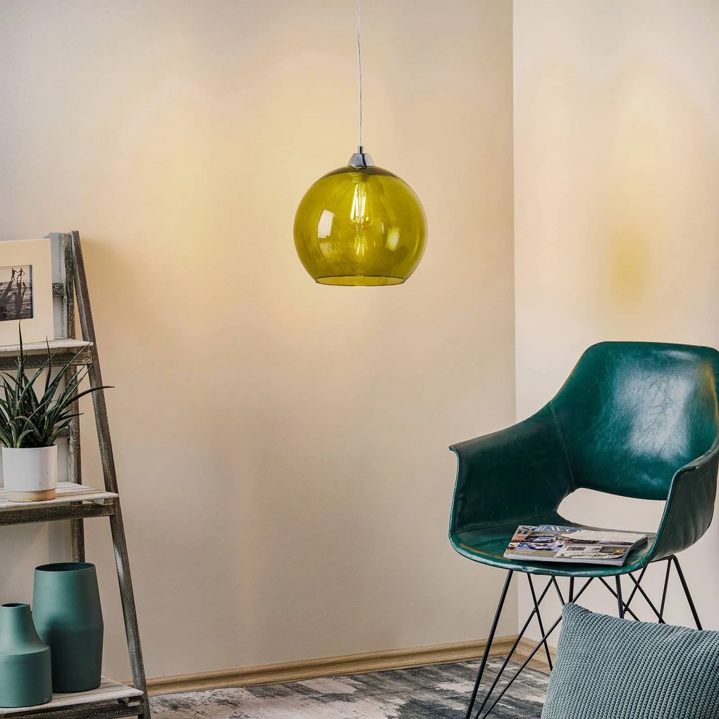 SOLLUX LIGHTING Lampada a sospensione Colour, vetro verde