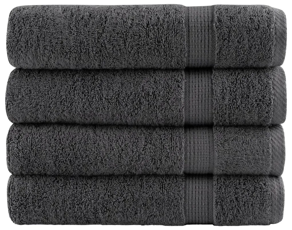 Asciugamani Bagno Solund 4 Pz Antracite 100x150 Cm 600gsm /