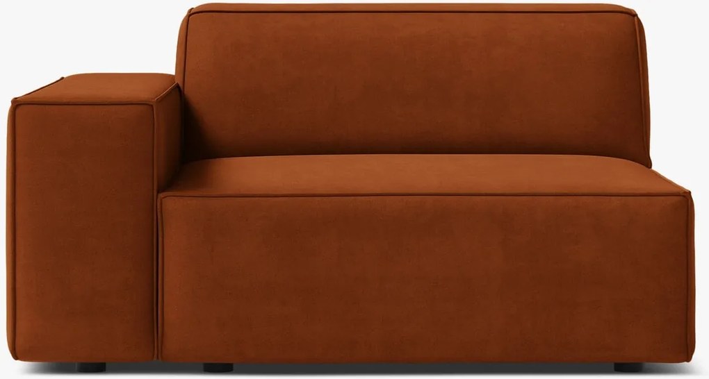 Modulo terminale Jodie con bracciolo in velluto – L102 cm