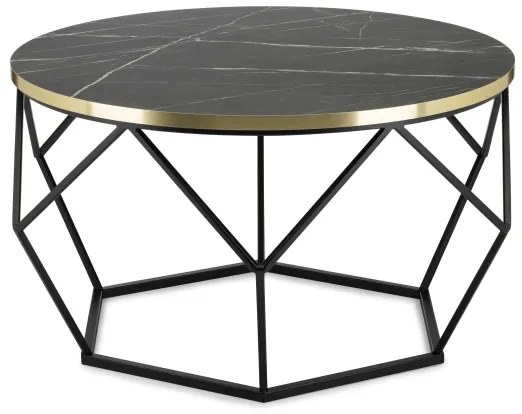 Tavolino DIAMOND 40x70 cm nero/oro