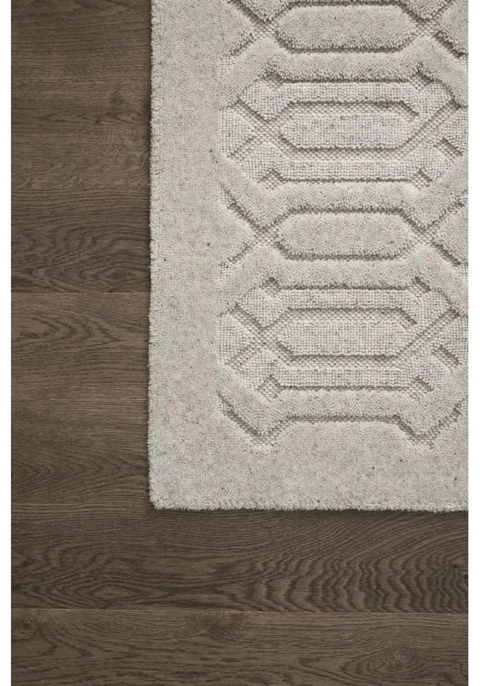 Tappeto in lana grigio chiaro 133x190 cm Dive - Agnella