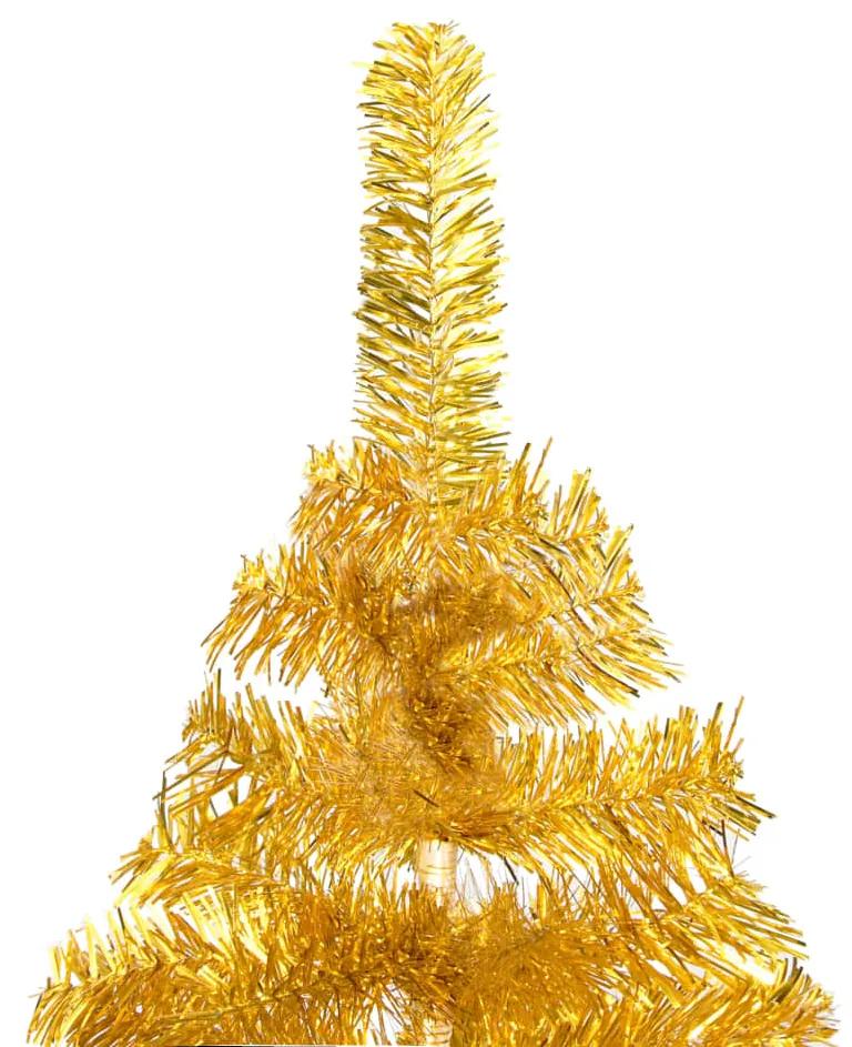 Albero di Natale Preilluminato con Palline Oro 180 cm PET