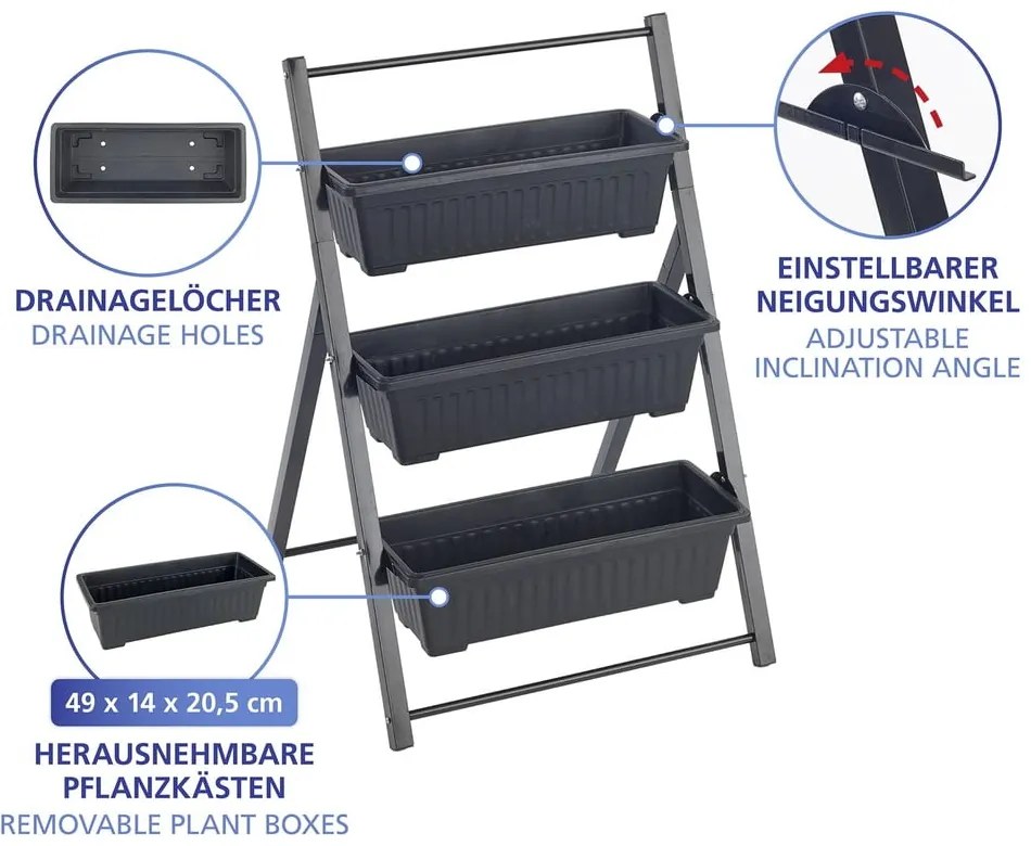 Supporto per fiori in metallo (altezza totale 85 cm) Vertical – Maximex