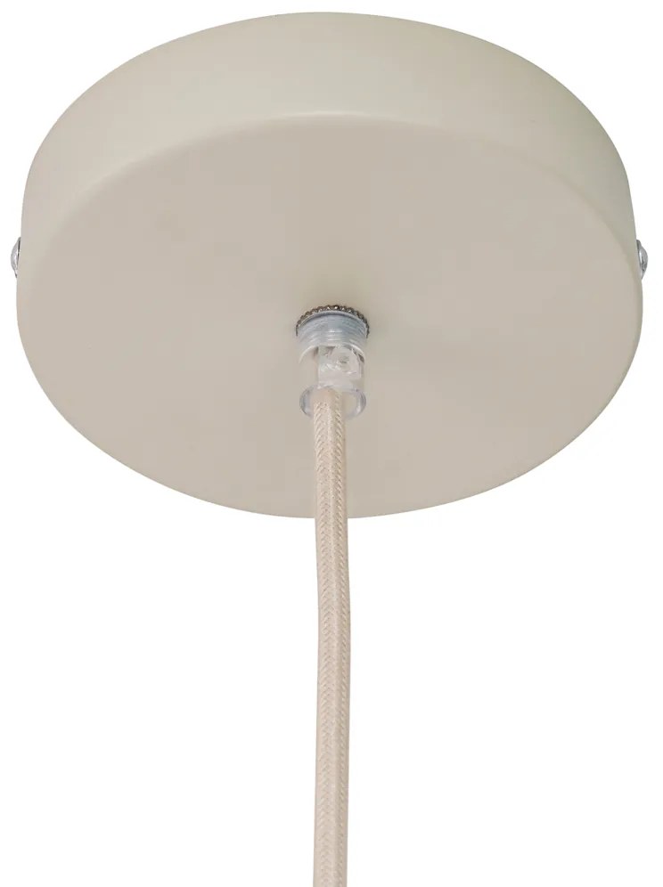 Lampada a sospensione Japandi color crema con paralume in lino - Aisha