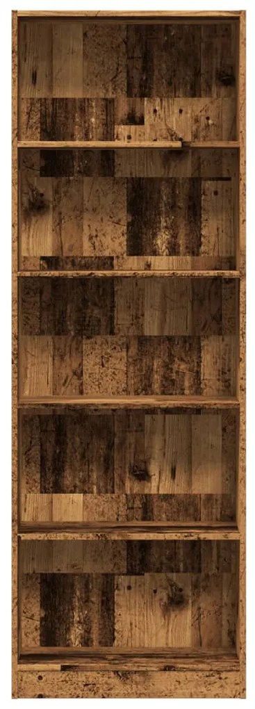 Libreria legno antico 60x24x176 cm in legno multistrato