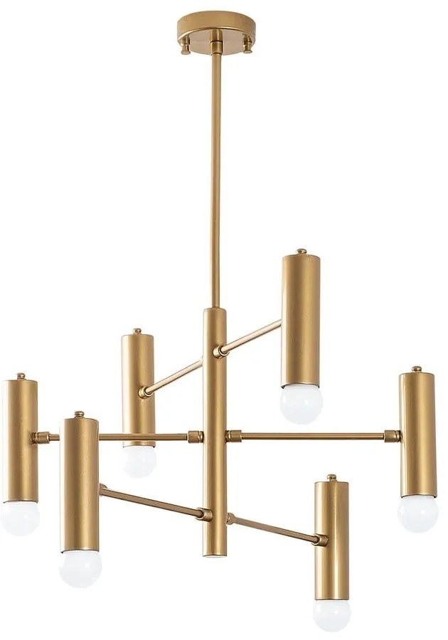 Lampadario dorato con paralume in metallo Gharib – Opviq lights