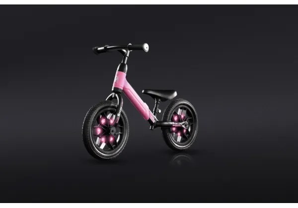 QPlay - Bici a spinta con LED lampade su ruote SPARK rosa