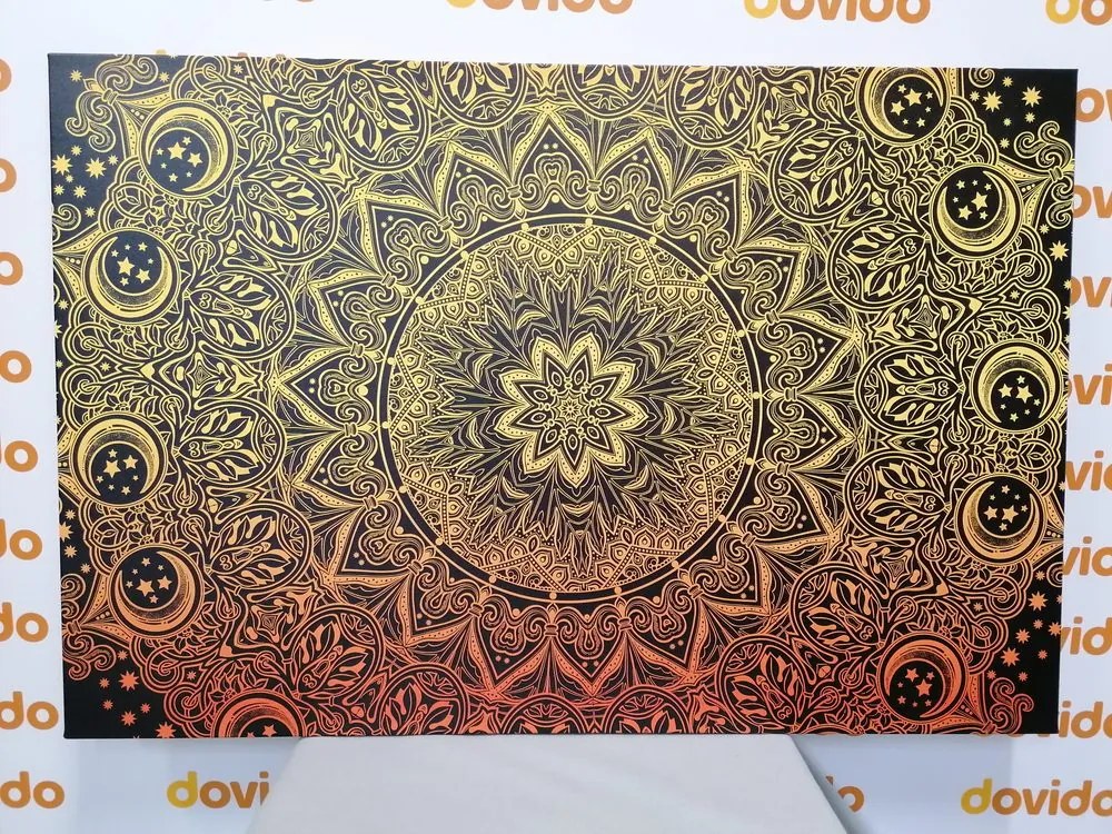 Quadro su tela – Mandala orientale dorata