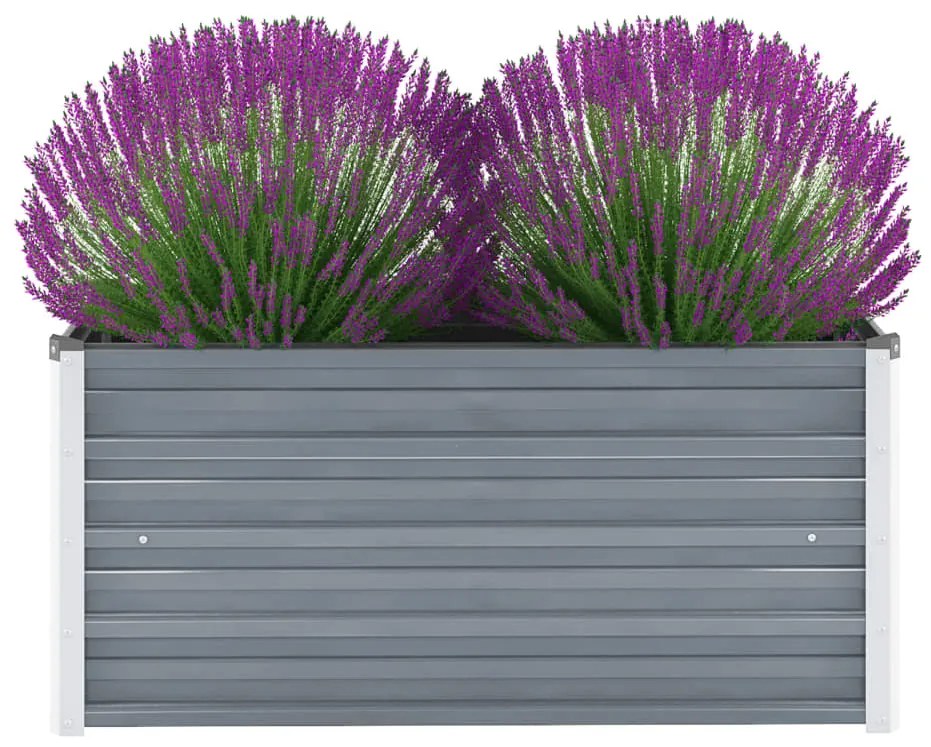 Letto Rialzato Giardino İn Acciaio Zincato 100x40x45 Cm Grigio /