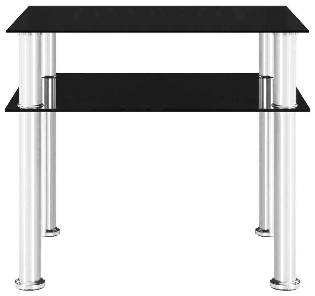 Tavolino nero 45x50x45 cm in vetro temperato