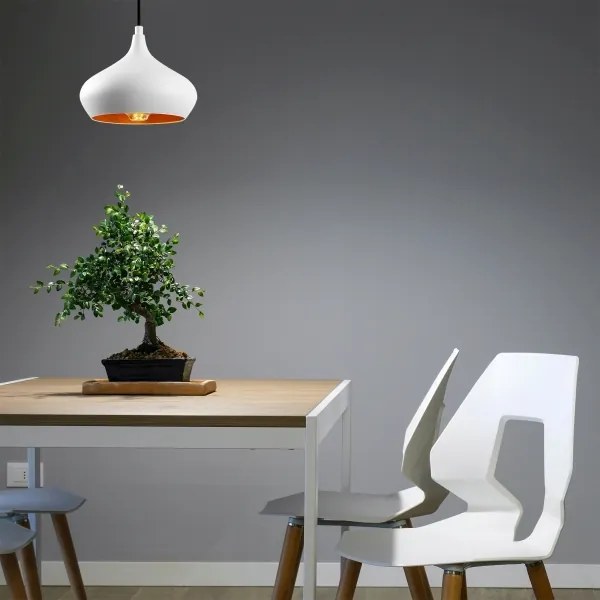 Lampada a sospensione con cavo DODO 1xE27/40W/230V bianco